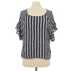 Umgee Women's Blue Striped Blouse Top